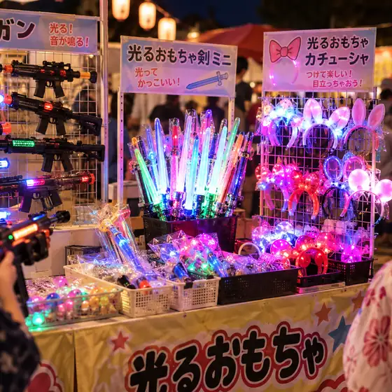 おもちゃ販売の屋台（夜）